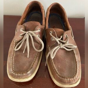 Sperry Top-Sider Intrepid Boat Shoes Size 9.5M Leather Upper Tan